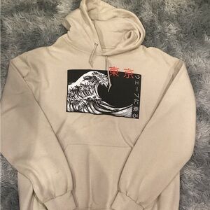 Artist Union Beige and Black Graphic Hoodie